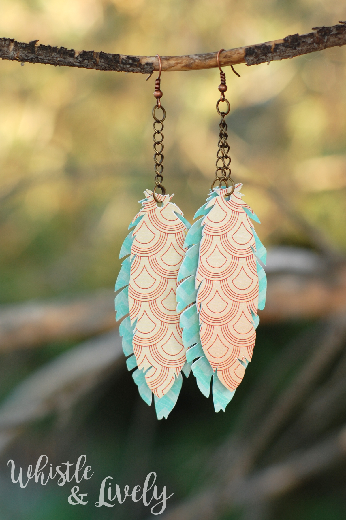 Paper Feather Earrings - Make these pretty earrings with paper and findings! Make a pair in each color, they are quick and easy!