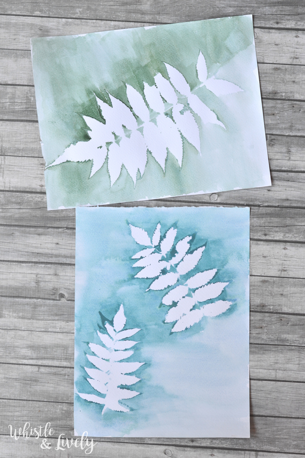 Watercolor Leaf Prints - Using simple techniques, this pretty leaf painting is lovely way to brighten a room and is very beginner-friendly. 