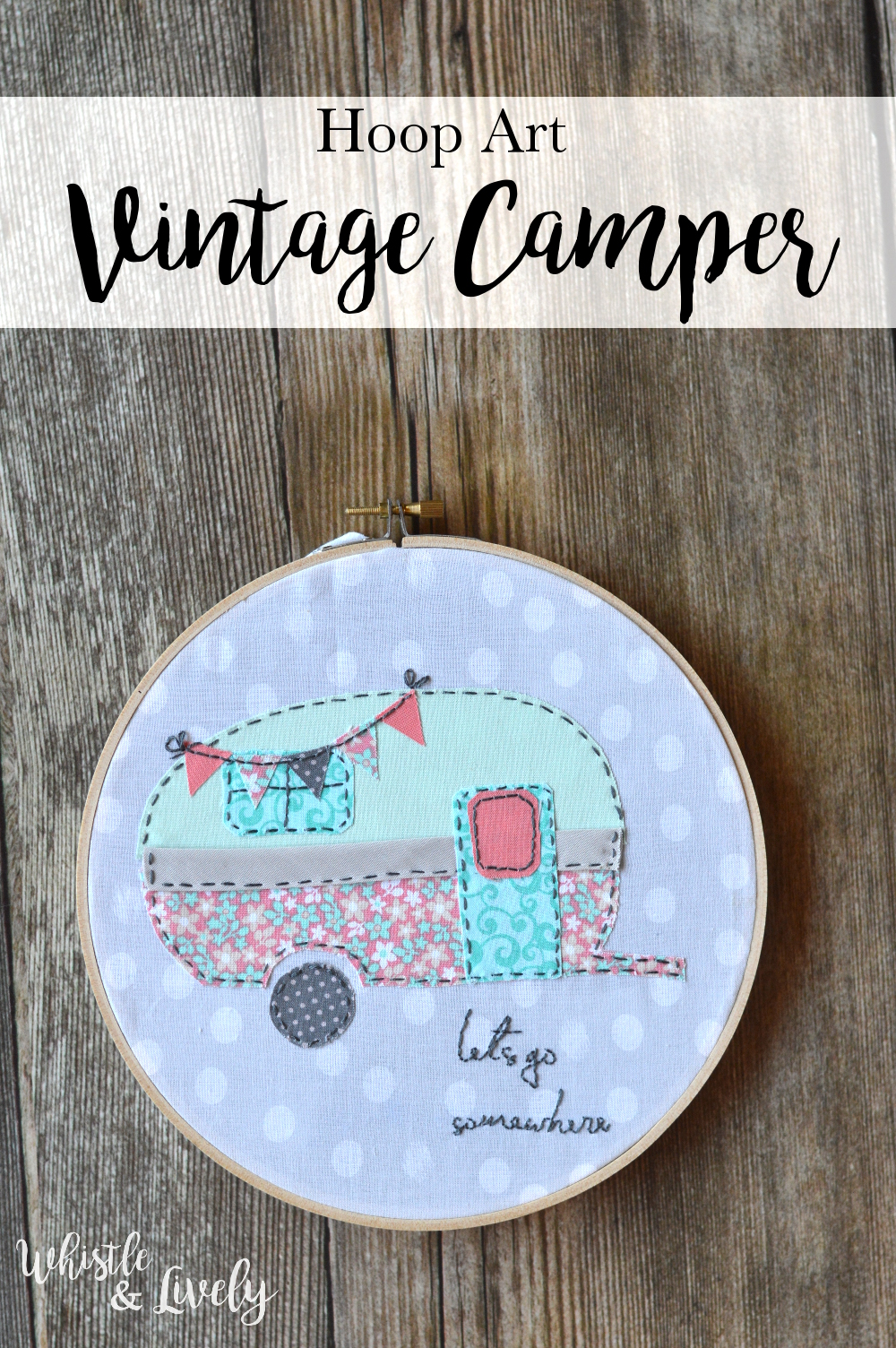 Vintage Camer Hoop Art - Make this fun and unique hoop art the a FREE template. Perfect for embroidery beginners, this project is quick and simple. 