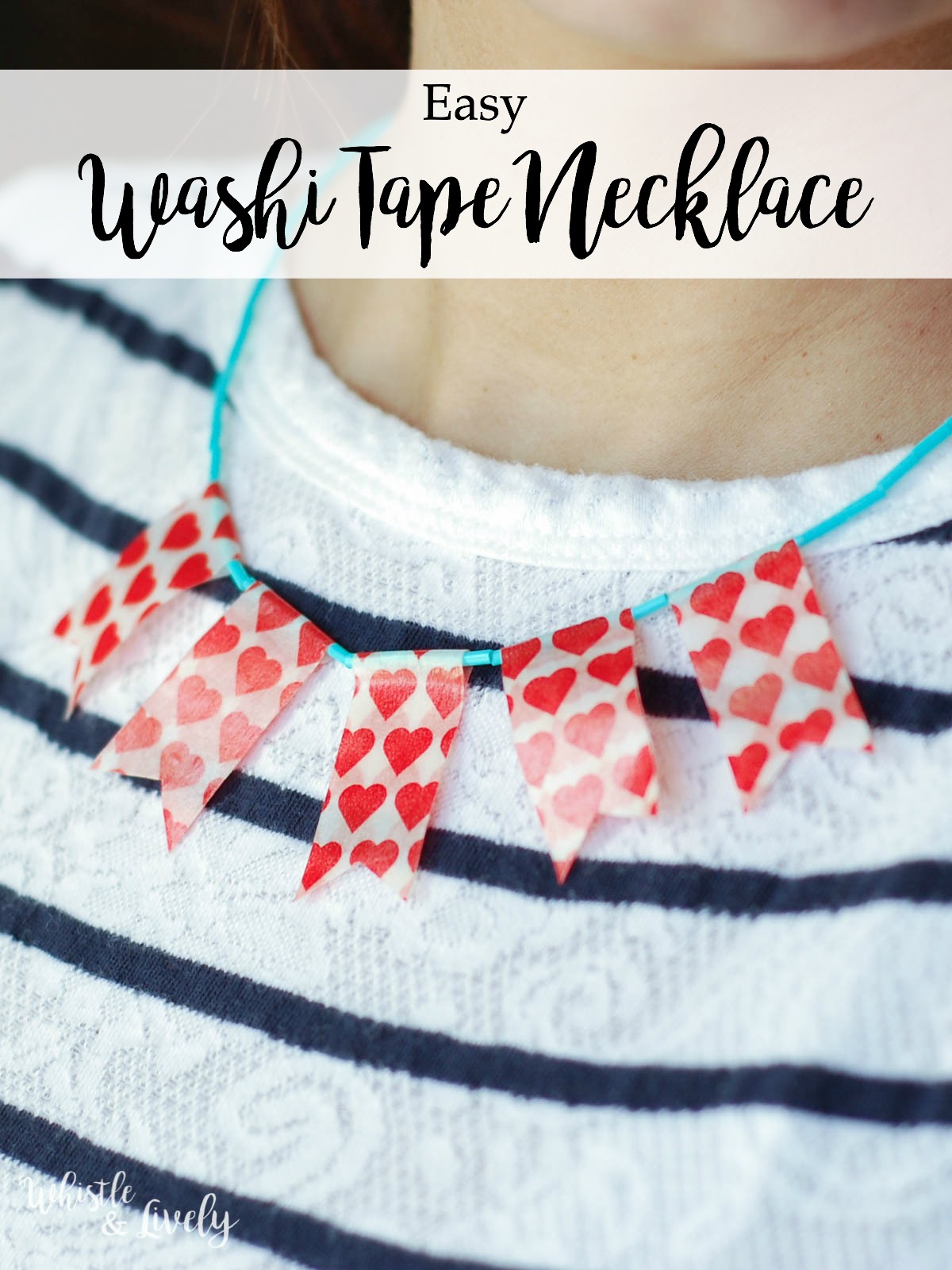 Easy DIY - Washi Tape Necklace | Make this cute, trendy washi tape necklace with a few supplies and in just a few minutes! So many colors to choose from and a perfect craft for kids.